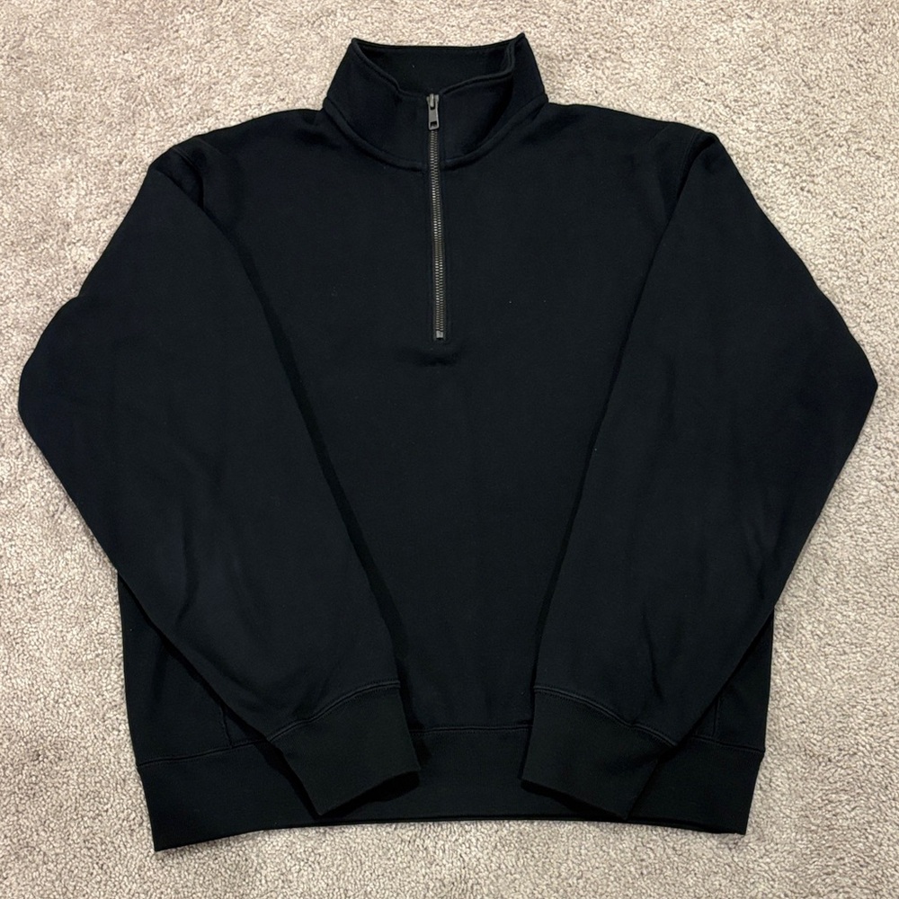 Uniqlo Men's Black Zip-Neck Sweater